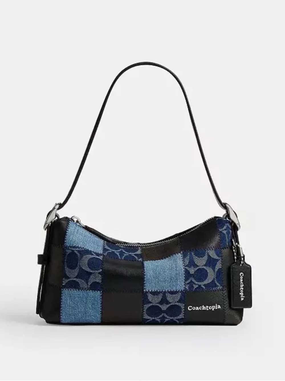 NWT🦋Coach Coachtopia Alter/Ego Small Slouchy Shoulder Bag Denim Black CFI64
